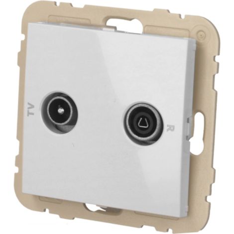 Prise TV + FM blanc Efapel Logus 90