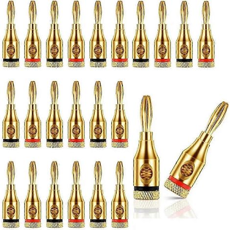 24 connecteurs banane plaqués or 4 mm pour câble audio, câble pour haut-parleur musical. (1/5)