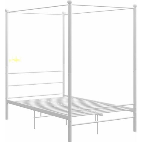Maison Exclusive - Himmelbett Weiß Metall 120x200 cm (1/5)