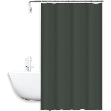 TRADE SHOP - Tenda Doccia Antimuffa Impermeabile Poliestere 180x200cm Ganci Bagno Grigia 79861 -