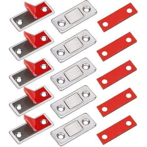 Loquet Magnetique Aimant porte Placard 5 Pcs Loquets Magnétiques à Coller Aimant Fermeture Adhesif Meuble Aimant Puissant pour Porte Coulissante Tiroirs Fenêtre Aimanté Armoire (1/5)