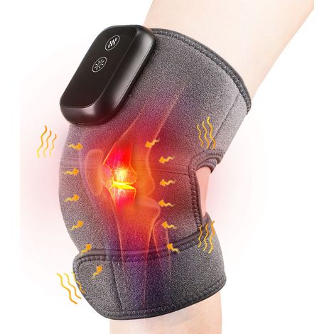 La rodillera térmica inalámbrica alivia el dolor articular, la artritis, los calambres y los problemas de menisco. Cuenta con vibraciones eléctricas, 3 niveles de calor y una luz roja. (1/5)