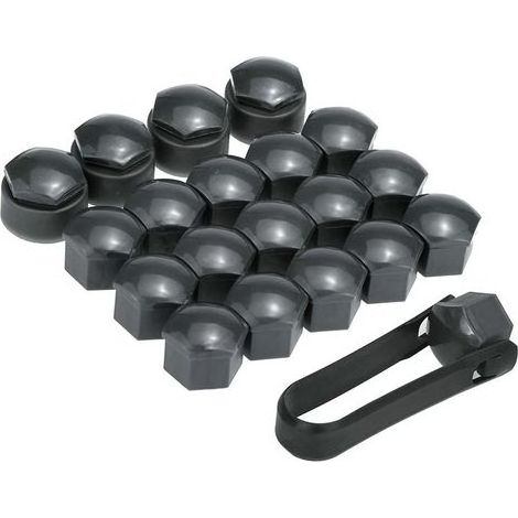 Set di Tappi per Ruote + Anti-théft 16+4 pezzi Plastica ABS Grigio 17mm (1/5)
