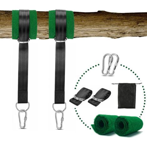 Sangle hamac1.50m x 2, fixation hamac,Kit sangle suspension Réglables,avec D-Ring - Mousquetons Haut de Gamme - Charge Max 500KG,Parfait pour Balancoire de Jardin,Hamac,Siege Balancoire Arbre (1/5)