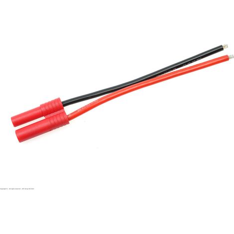 Revtec - Connector w/ Lead - 4.0mm - Gold Plated - Female Socket - 14AWG Silicone Wire - 10cm - 1 pc