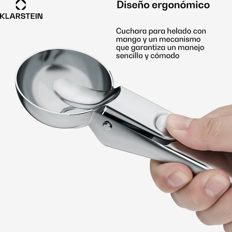 Klarstein FrostFusion Cuchara para helado Acero inoxidable Antióxido Resistente a arañazos Ergonómica Apta para lavavajillas (1/5)