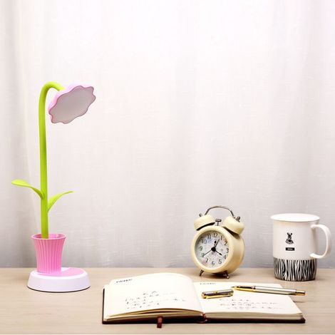 Lampe de bureau pour enfants,Lampe de bureau rechargeable créative LED Protection des yeux Lampe de table à capteur tactile Lampe de chevet à intensité variable avec porte-stylo (1/5)