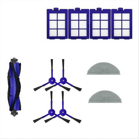 Accessoires compatibles avec le robot aspirateur et laveur X8 : brosse latérale, filtre HEPA et brosse de lavage. (1/5)
