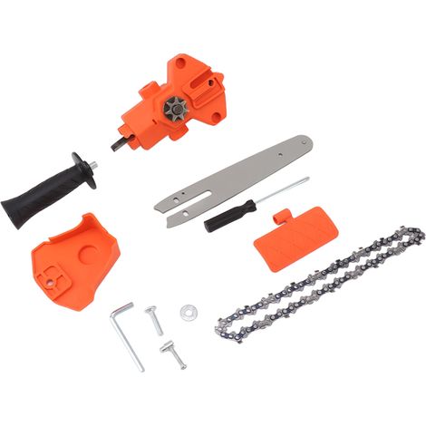 Adaptateur de tête de conversion pour scie électrique sans fil, transformant une perceuse électrique en scie à chaîne électrique, 15 cm (6 pouces), orange (1/5)