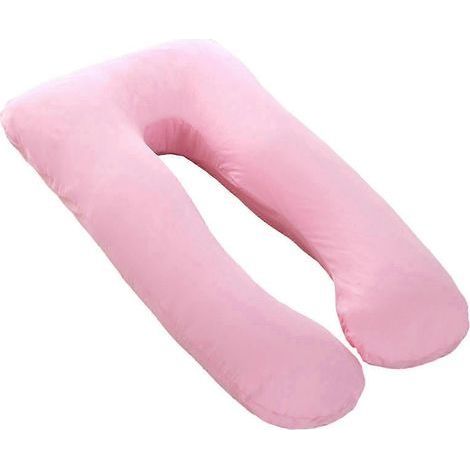 Taie d'oreiller en coton pour coussin de grossesse en forme de U, lavable et confortable, pour oreiller latéral [PB] Rose-AquaForge (1/5)