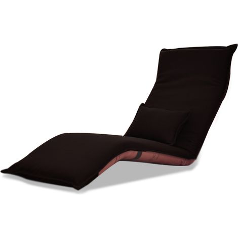 Lettino chaise loungue pieghevole e moderno in 3 colori con rivestimento sfoderabile e struttura in acciaio inox Nera - 179 x 60 x 9 Cm