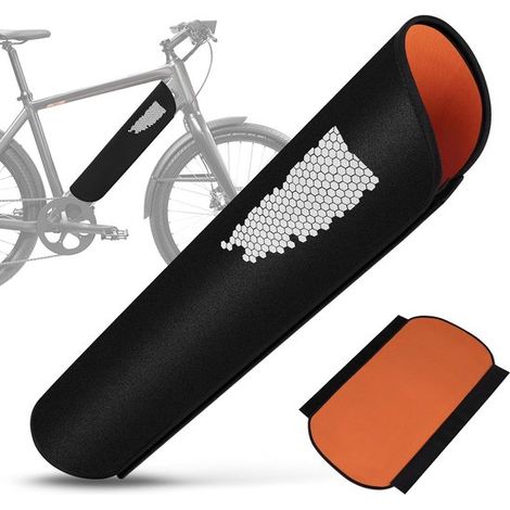 Set mit 2 Neopren-Schutzhüllen für E-Bike-Akkus 54 x 38 cm verstellbarer Klettverschluss-Akkuschutz mit Reflektorstreifen und orangefarbenem für (1/5)