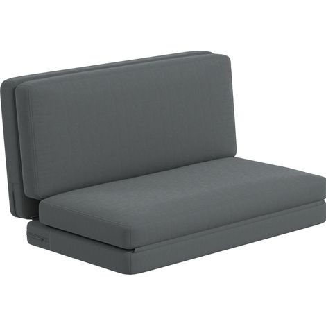Divano letto pieghevole 3 in 1 in poliestere grigio scuro (1/3)