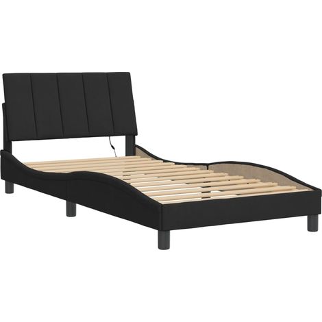 Estructura de cama con LED sin colchón Hanko terciopelo negro 100x200 cm vidaXL (1/4)