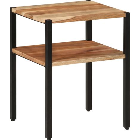 Beistelltisch 35x35x45 cm Massivholz Akazie und Eisen