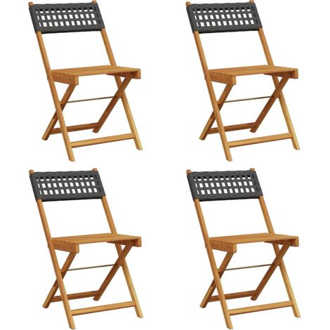 Maison Exclusive - Gartenstühle 4 Stk. Klappbar Schwarz Poly Ratt