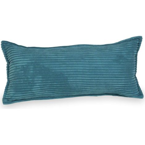 Grande cuscino da divano in velluto a coste blu (1/5)