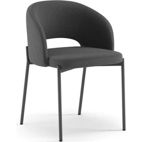 Siena, Set di 2 sedie in tessuto Grigio scuro (52cm X 55.5cm H. 78.5cm) Duzzle (1/5)