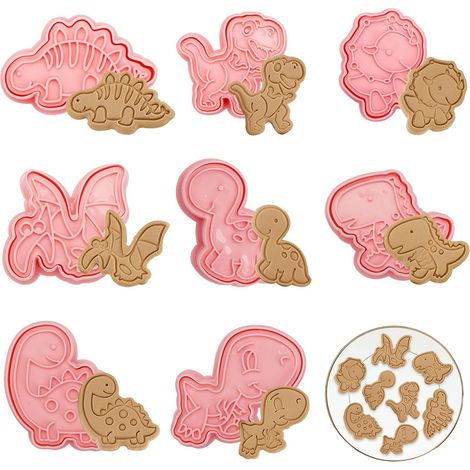 8 x Dinosaur Cookie Cutters for Children (1/5)