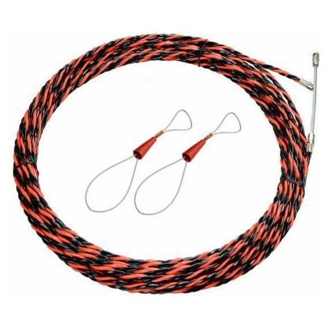 Tire-fil électrique 50m Diamètre 6mm Polyester 3 torsions Tête de guidage à ressort pour espaces confinés (1/5)