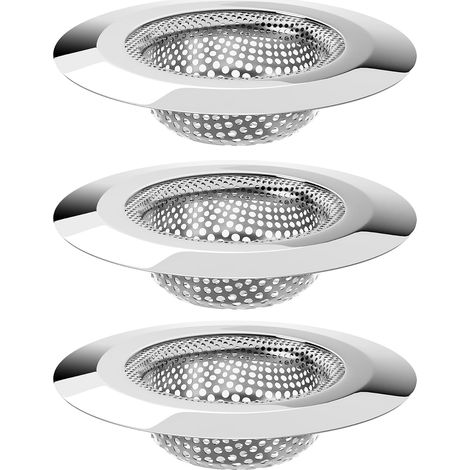 5-teiliges Edelstahl-Spülbeckensieb, Haarfänger-Abflussfilter für Dusche, Badewanne und Waschbecken, 4,4 cm Innendurchmesser, 1,9 cm Tiefe (1/5)