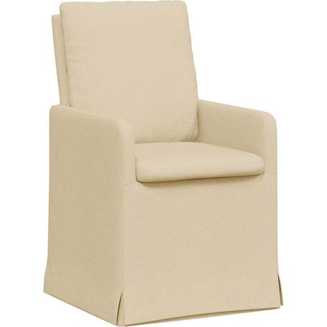 Dining Chairs 2 pcs Cream 57 x 67 x 98 cm Fabric vidaXL