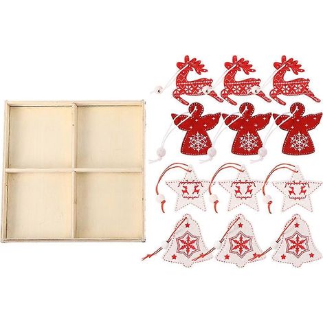 Déco de Noël en bois, étiquette suspendue pour sapin, pendentif cadeau artisanal, ornement de fête pour maison (1/5)