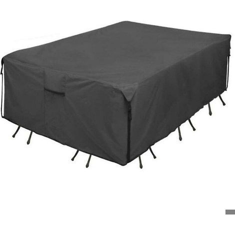 HONORNIC - Housse de protection anti-poussière pour table et chaise de salle à manger d'extérieur (noir)