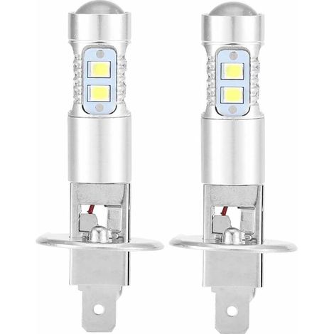 Ampoule de phare, H1 6000K Ultra blanc 100W Kit d'ampoule de phare LED feux de croisement, paquet de 2 (1/5)