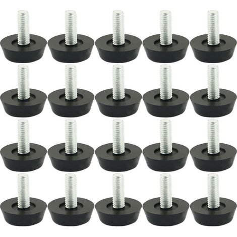 20pcs Pieds de Nivellement Meuble Réglable Pied Réglable Patinn Meuble Jambe Pied de Table Chaise Base Protection Plancher Vis Glisse Métrique M6-1.0