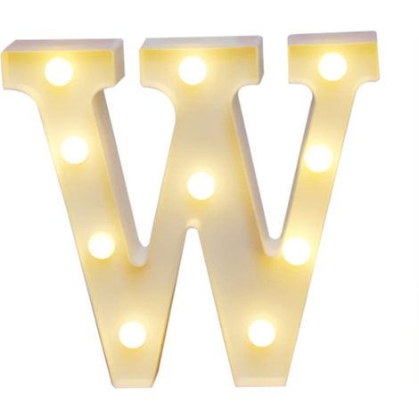 Veilleuse LED alphabet lumineuse, lumière blanche chaude constante, IP54, 2 piles AA — (blanc) (1/5)