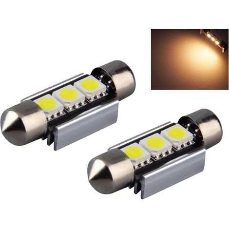 Ampoule LED C5W SV8.5 Canbus, 36 mm, blanc chaud 3000 K, lot de 2. (1/3)