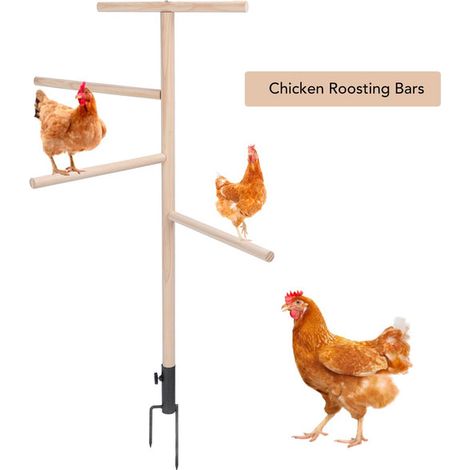 Perchoir à poules en bois avec support au sol pour poulailler et jardin