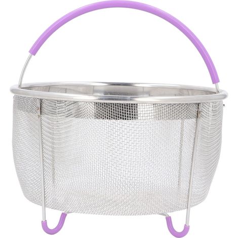 Panier vapeur en maille, passoire en acier inoxydable, compatible avec les autocuiseurs de 6 litres, violet (1/4)