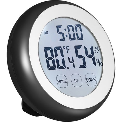 Thermomètre-hygromètre numérique °C/°F avec alarme, touches tactiles et rétroéclairage (1/3)