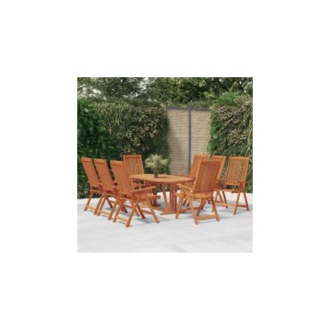 Chaises de jardin pliables lot de 8 Bois d'eucalyptus massif (1/5)
