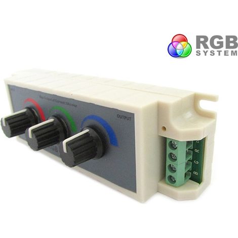 Centralina RGB Led Dimmer PWM Controller Modulo Manuale Con Manopole 12V 24V 3X3A Per Strip Led RGB (1/3)