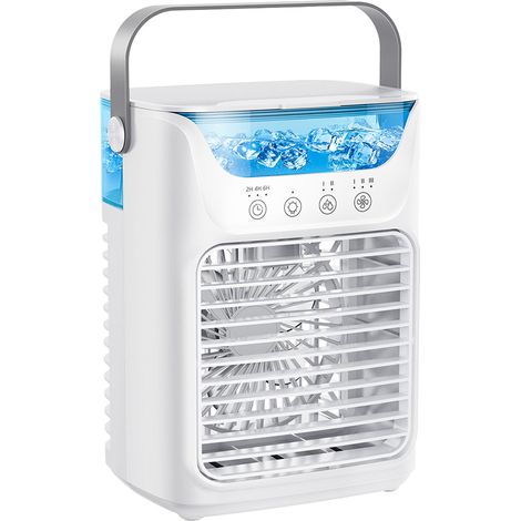 Climatiseur portable avec 3 vitesses de ventilation pour un refroidissement rapide rafraîchisseur d'air évaporatif de bureau ventilateur à six pales avec flux d'air réglable convient aux bureaux et (1/5)