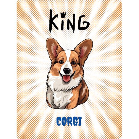 Placa de corgi rey - 20x28 cm