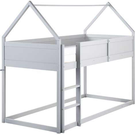 Mid Sleeper Bed House Pine Wood DIENNE 90 x 200 cm (EU Single) Grey