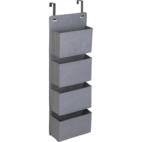Tatkraft Cozy – Hängender Türhänger, 4 graue Fächer, praktischer Wandorganizer (1/4)