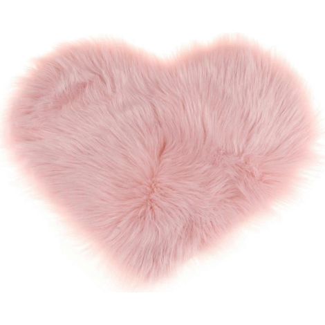 Weißer, flauschiger, herzförmiger Sofakissenbezug aus wollähnlichem Plüsch-Light Pink (1/5)