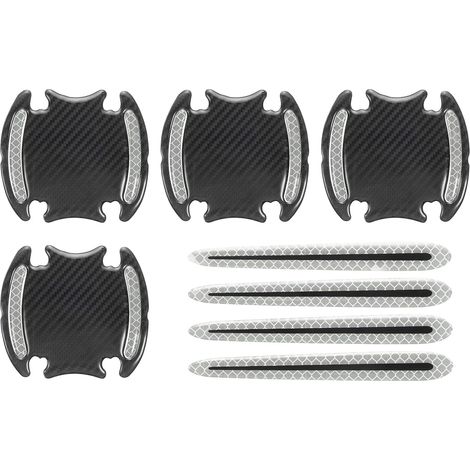 Lot de 8 autocollants de protection réfléchissants pour poignée de porte de voiture, anti-rayures, non marquants, accessoires de décoration de véhicule universels pour toutes les voitures (1/5)