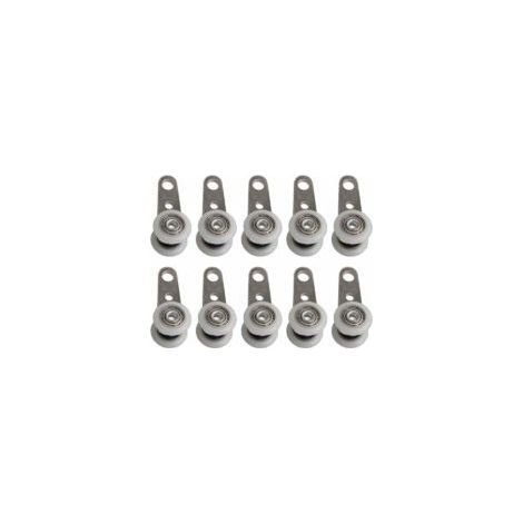 Lot de 10 Roulettes pour Fenêtres ou Portes Coulissantes - Métal et Plastique - 4,5 X 1,9cm (1/5)