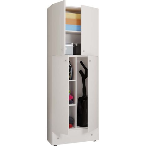 Armoire de nettoyage d'armoire de balai en bois Lona S 200x70x39 - VCM (1/3)