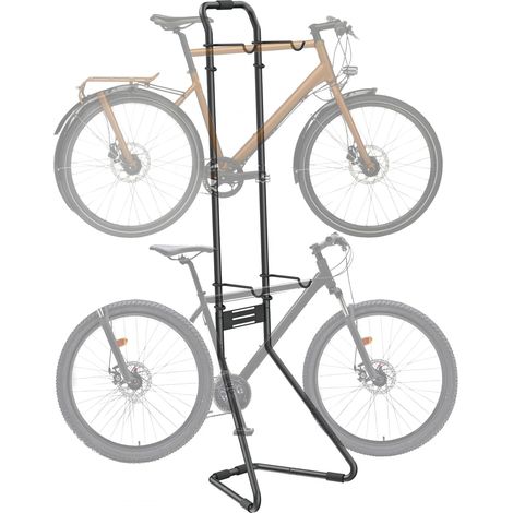 support de rangement pour 2 vélos, Support de Vélos Entièrement Ajustable par Gravité pour Garage, pour Vélos de Route, VTT et Hybrides (1/5)
