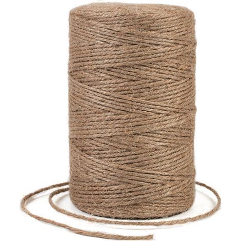 Rolle 2 mm x 200 m Naturjute-Bindfaden, starkes Seil für Gartendekoration, Bastelarbeiten, Geschenkverpackung, Braun (1/5)