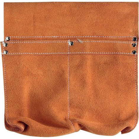 Leborgne – Pochette à clous 2 poches – rangement chantier en croûte de cuir – coutures renforcées pour usage intensif – accès rapide aux clous (1/2)