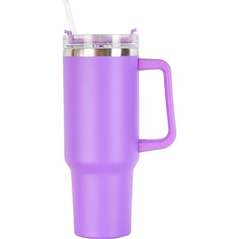 Tasse Isotherme - Acier Inoxydable 304 - 1,2 L - Avec Paille Intégrée - Compatible Porte-Gobelet Voiture - 1 Pièce (1/5)