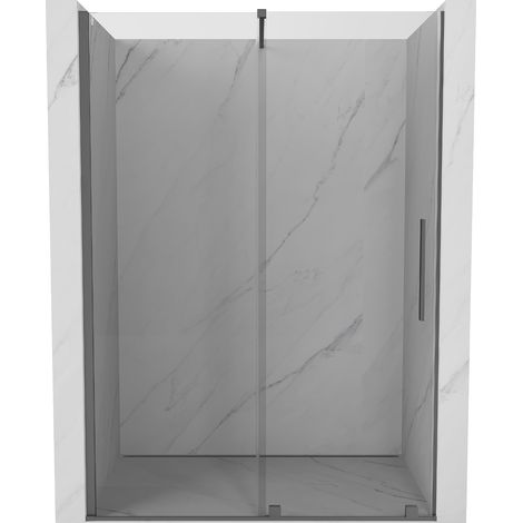 Mexen Velar Schiebetür-Duschwand 140 cm, transparent, Gun Metal - 871-140-000-01-95 (1/5)
